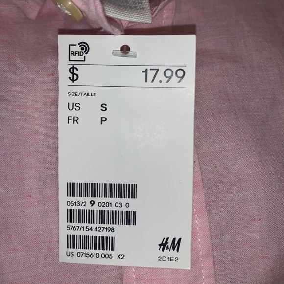 NWT! H&M Button-Up Pocket Collared Tee - Picture 5 of 5